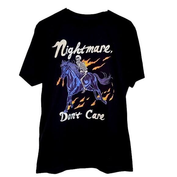 THREADLESS Nightmare Don’t Care Graphic Tee.Size M - Picture 1 of 6